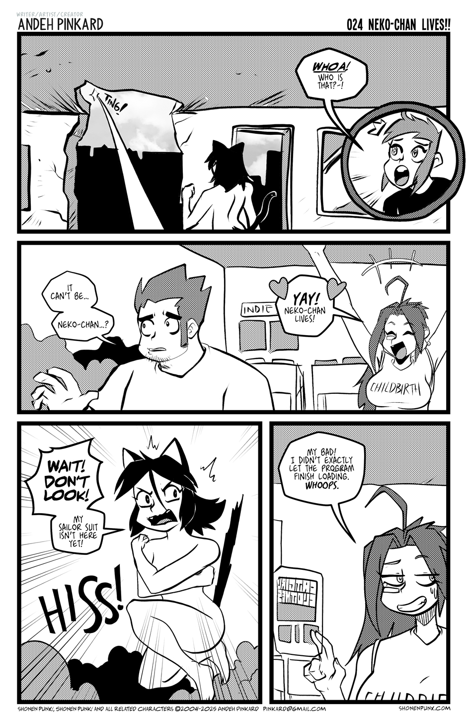 The mysterious savior is revealed to be none other than Chii's pet cat turned catgirl - Neko-Chan! YAY!